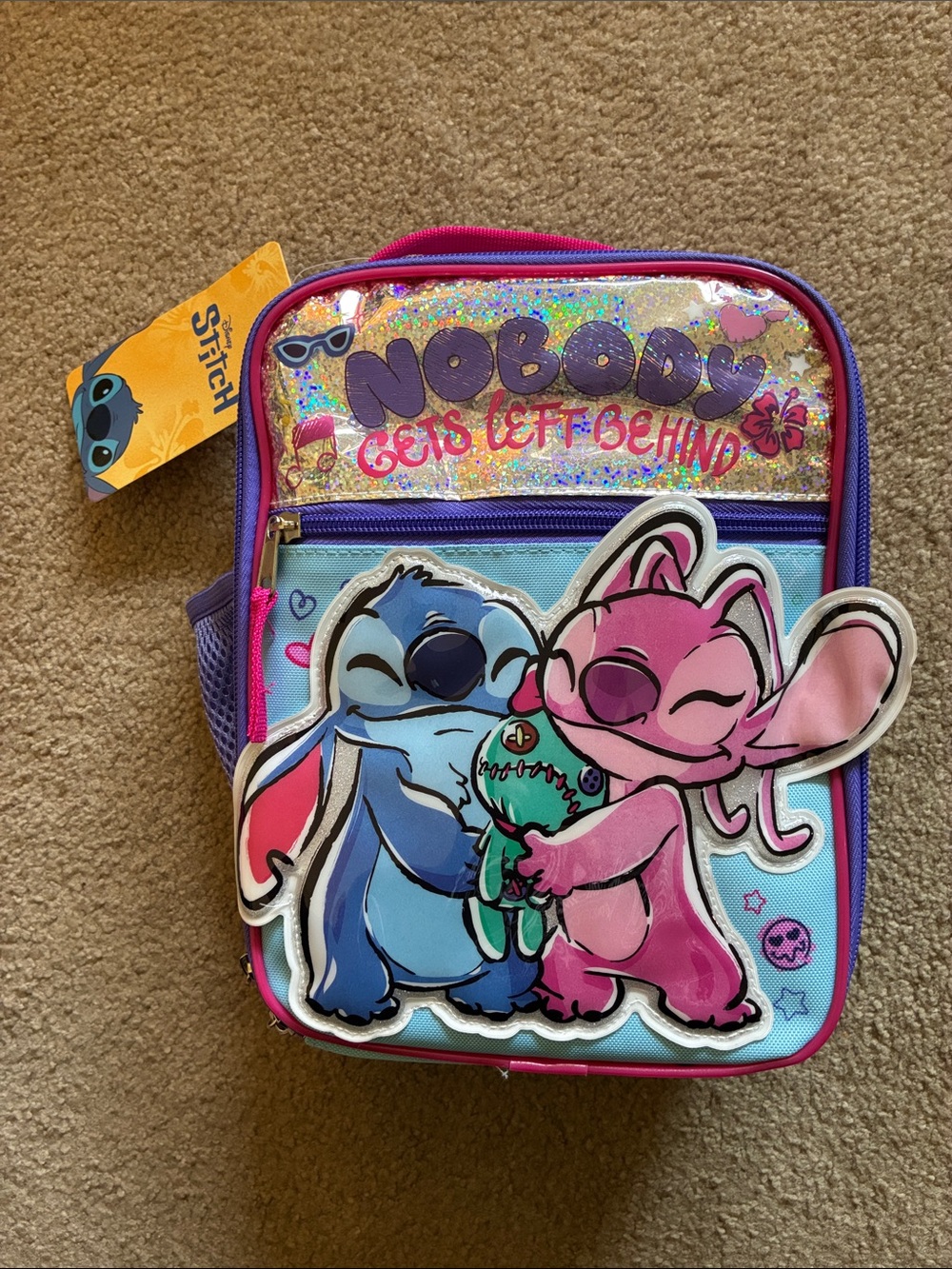 Disney Stitch & Angel “Nobody Gets Left Behind” Lunch Tote